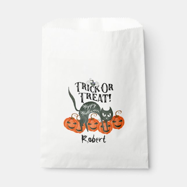 trick or treat happy halloween party favor bags (Front)