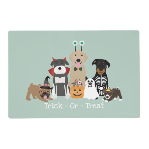 Trick Or Treat Happy Halloween Spooky Pet Costumes Placemat