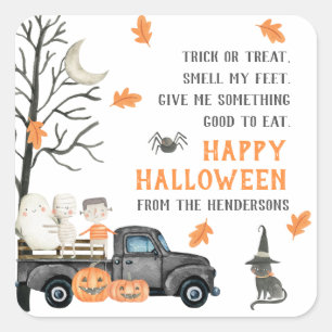 Trick or Treat Happy Halloween Square Sticker