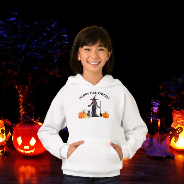 Trick or Treat Happy Halloween Witch Cat Pumpkin Hoodie (Creator Uploaded)