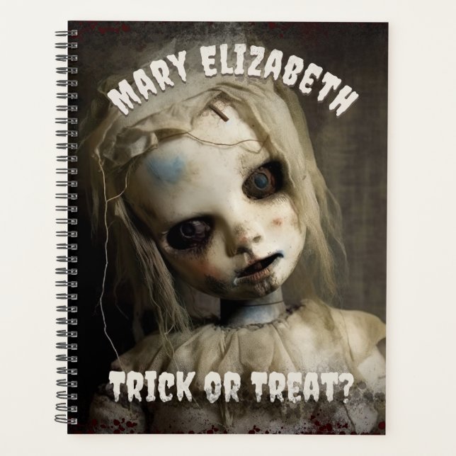 Trick or Treat Haunted Doll 80s Horror Planner (Front)