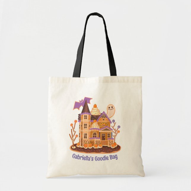 Trick or Treat Haunted House Candy Custom  Tote Bag (Front)