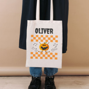 Trick or Treat Hockey  Modern Custom Halloween  Tote Bag