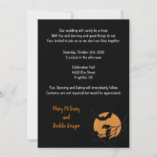 Trick or Treat House Halloween Wedding Party Invitation