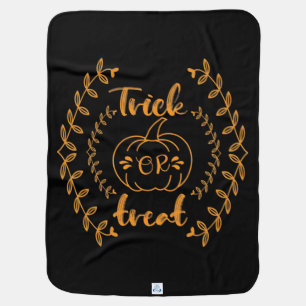 Trick or treat in plants frame  baby blanket