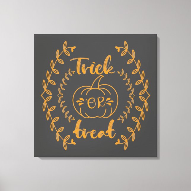 Trick or treat in plants frame  canvas print (Front)