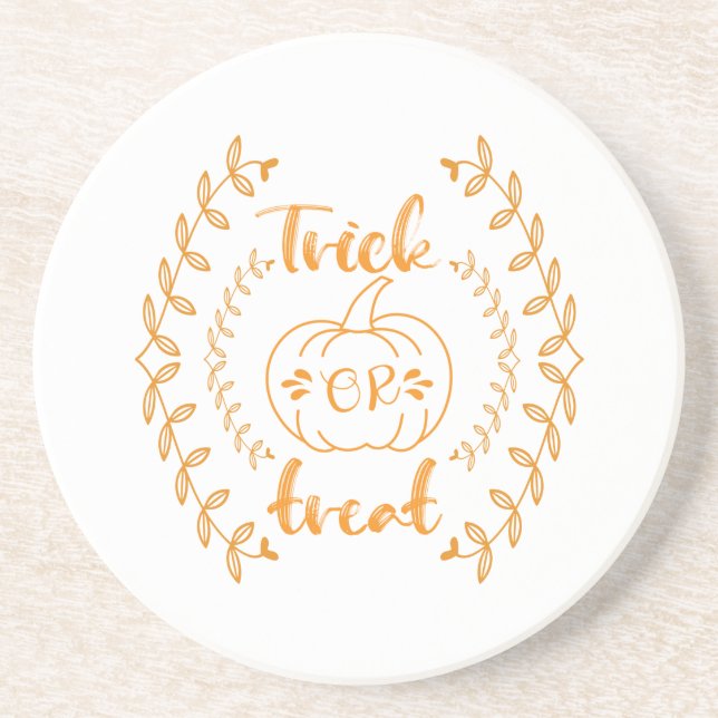 Trick or treat in plants frame  coaster (Front)