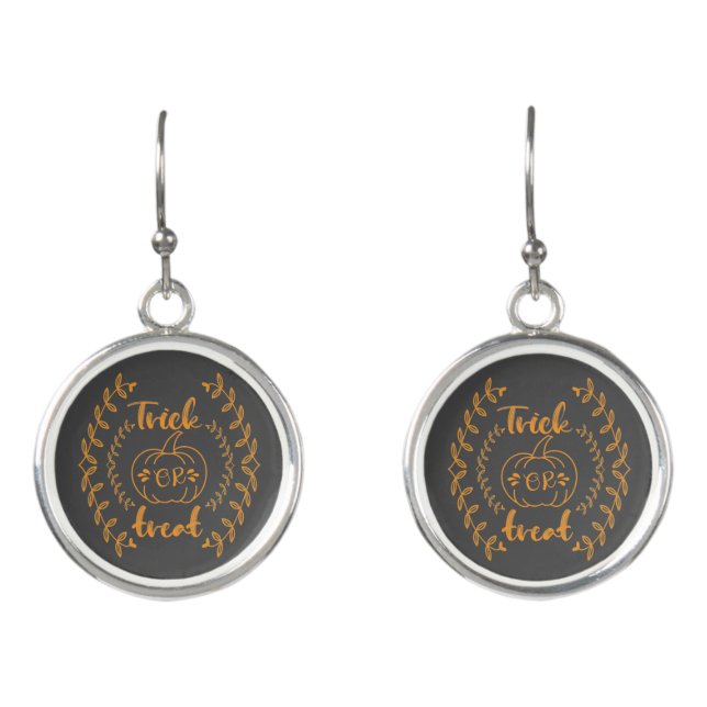 Trick or treat in plants frame  earrings (Front)