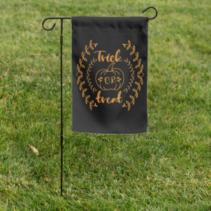 Trick or treat in plants frame  garden flag