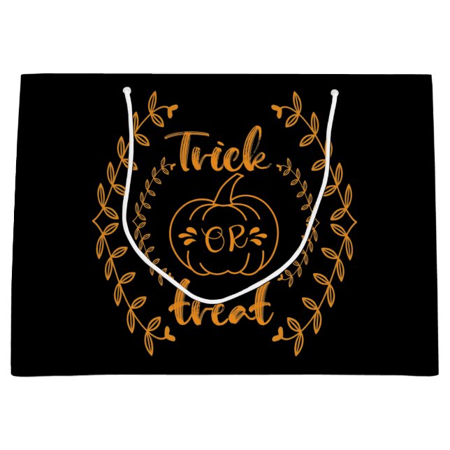 Trick or treat in plants frame  large gift bag (Front)