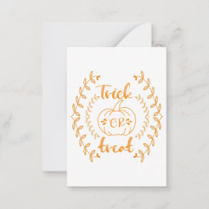Trick or treat in plants frame  note card