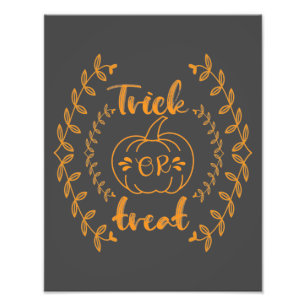 Trick or treat in plants frame photo print