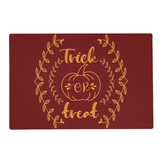 Trick or treat in plants frame  placemat (Front)