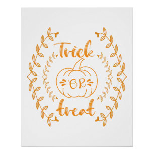 Trick or treat in plants frame poster