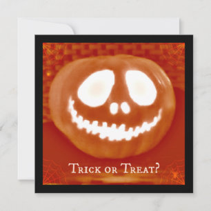 Trick or Treat Jack-O'-Lantern Halloween Invites