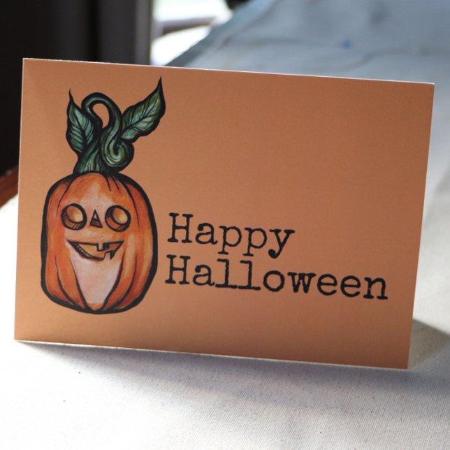 Trick or Treat Jack O Lantern Halloween Pumpkin    Card (Creator Uploaded)