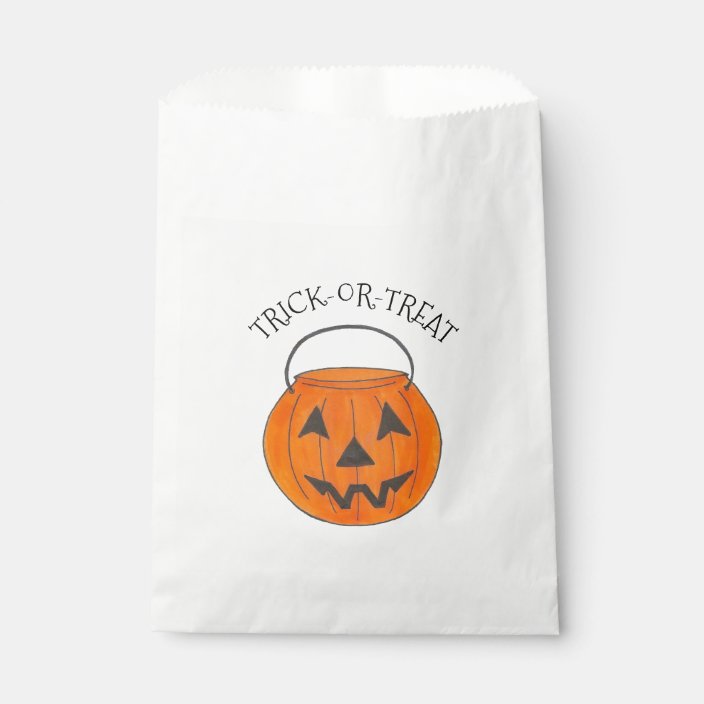 Trick or Treat Jack o' Lantern Halloween Pumpkin Favor Bag | Zazzle.com