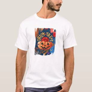 Trick or Treat – Jack-o'-Lantern with Red Rose (1) T-Shirt