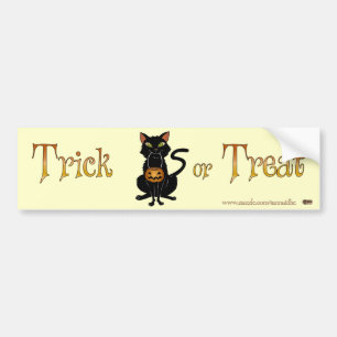 Trick or Treat Kitty Bumper Sticker