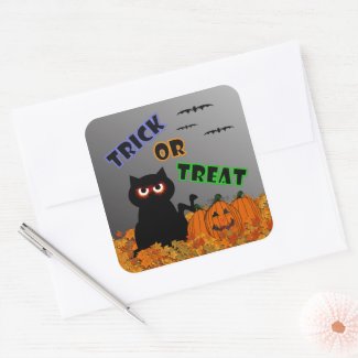 Trick Or Treat Kitty Stickers