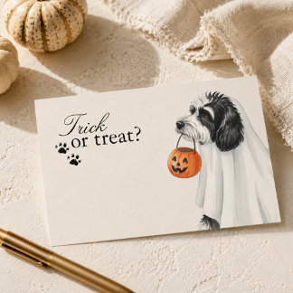 Trick or Treat Labradoodle Dog Halloween Note Card