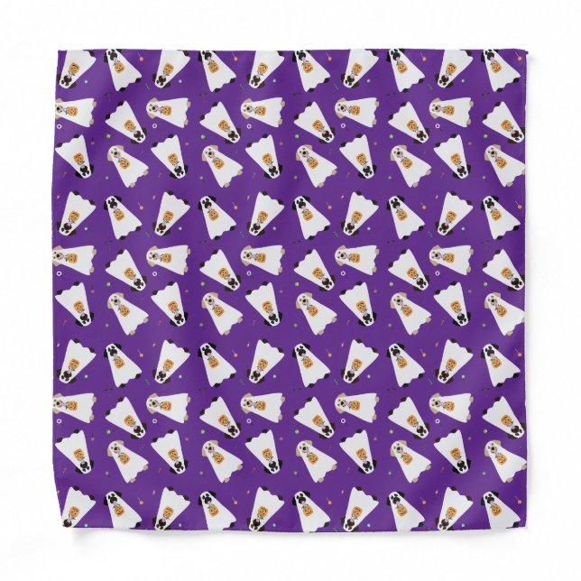 Trick Or Treat Labrador Retriever Ghost Dogs Bandana (Front)