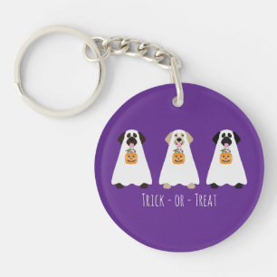 Trick Or Treat Labrador Retriever Ghost Dogs Keychain