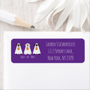 Trick Or Treat Labrador Retriever Ghost Dogs Label
