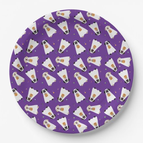 Trick Or Treat Labrador Retriever Ghost Dogs Paper Plates