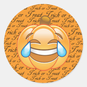 Trick or Treat Laughing Pumpkin Emoji Sticker