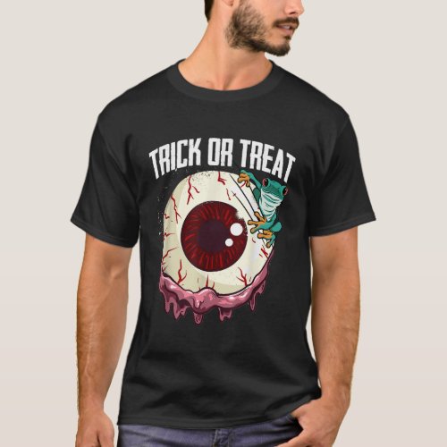Trick Or Treat Lazy Halloween Costume Scary Frog E T_Shirt