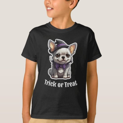 Trick or Treat mage french bulldog halloween T_Shirt