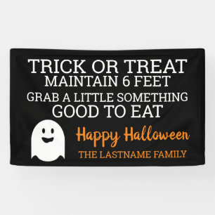 Trick or Treat Maintain 6 Feet - 2020 Halloween Banner