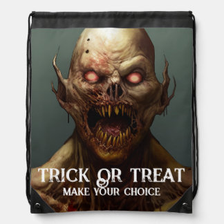 Trick Or Treat - Make Your Choice Drawstring Bag