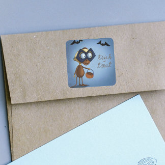 Trick or Treat Masked Monkey Bats Square Sticker
