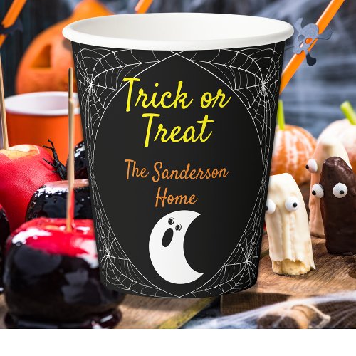 Trick or Treat Minimalist Ghost Halloween Family Paper Cups