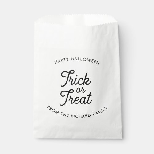 Trick or Treat Minimalist Modern Favor Bag