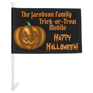 Trick or Treat Mobile Halloween Jack-o-Lantern Car Flag