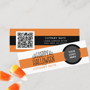 Trick or Treat Modern Happy Halloween Thank You  Mini Business Card