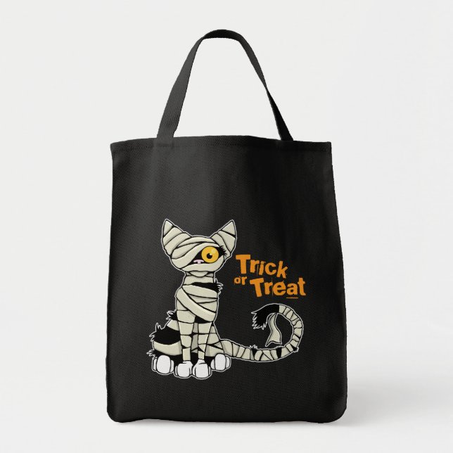 Trick or Treat Mummy Cat - Halloween Bag (Front)