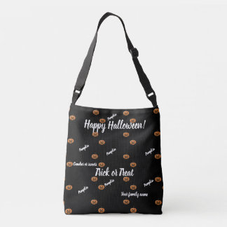 trick or treat,name, halloween personalized Pumpki Crossbody Bag