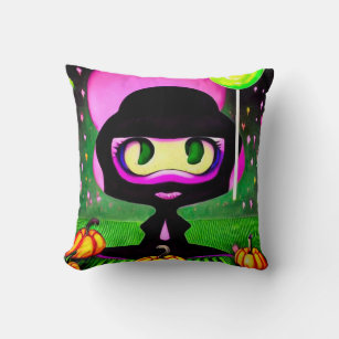 Trick or Treat Ninja Throw Pillow