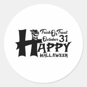 Trick or Treat! October 31 - Happy Halloween Classic Round Sticker