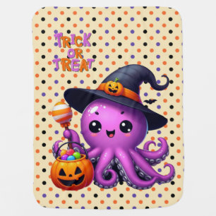 Trick or Treat Octopus Halloween Baby Blanket