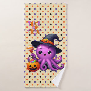 Trick or Treat Octopus Halloween Bath Towel