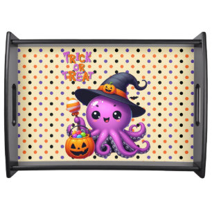 Trick or Treat Octopus Halloween Serving Tray