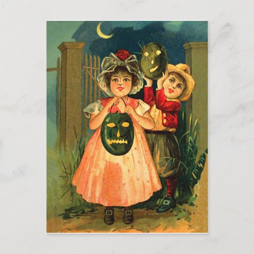 Trick or treat on Halloween night Postcard