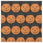 Trick or Treat Orange Halloween Pumpkin Buckets Fabric