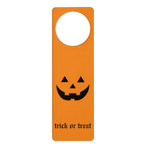 Trick or treat orange Jack o lantern Halloween Door Hanger