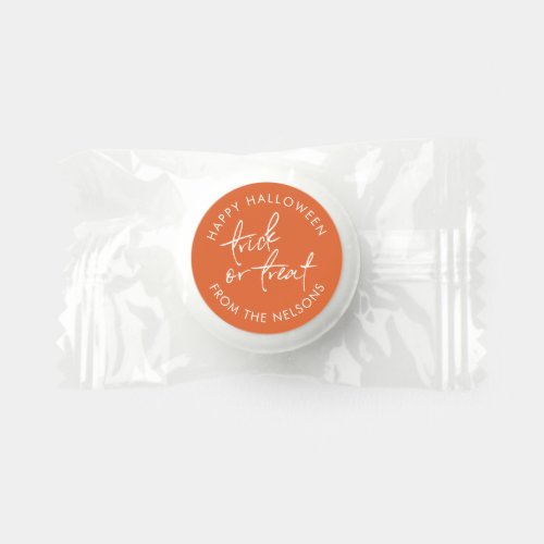 Trick or Treat Orange Personalized Life Saver Mints